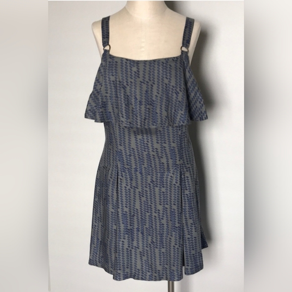 NWT Free People Blue Grey Mini Dress Martini  Size 0 XS - Picture 5 of 6